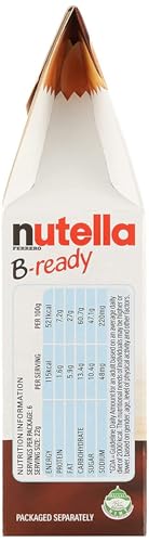 Nutella B-Ready Biscuits Croustillants avec des Éclats Qui Subliment le Goût Unique de la Pâte à Tartiner à la Noisette 132 g - Lot de 4