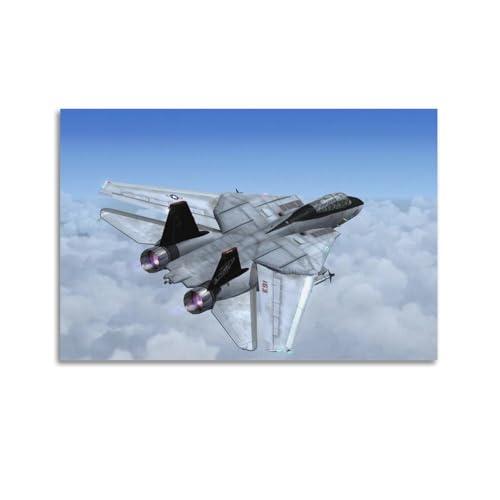 XFUHB Poster décoratif sur toile représentant un avion de chasse F-14 Tomcat (30 x 45 cm)
