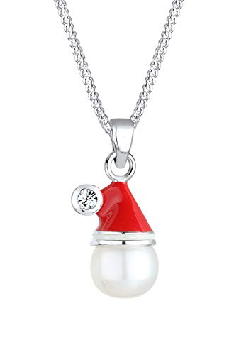 Preisvergleich Produktbild Elli Halskette Weihnachtsmannmütze Swarovski® Kristall 925 Silber