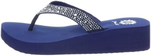 Yellow Box Women's Africa Wedge Flip Flop, Navy, 7 M US | Image 6