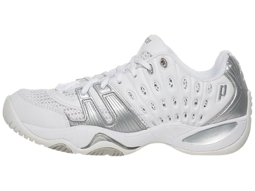 Prince Women's T22 Tennis Shoe,White/Silver,7 M US2