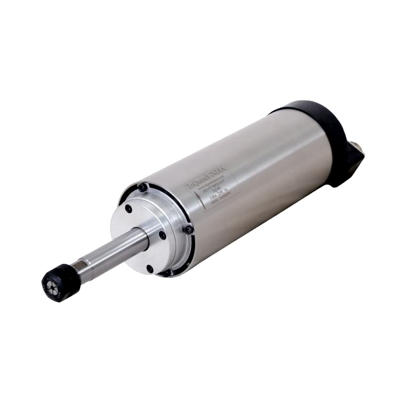 TRIQUENCH ER11 0.8Kw Air Cooled Round Spindle Motor 24000 RPM 220V 400Hz 3.1A 2 Pole, Wood Carving/PCB Drilling/CNC Bangle Making | Electrospindles MTC