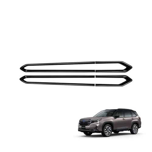 TARCELL 新型 フォレスター SL系 アクセサリー サイドドアトリム サイドドアガーニッシュ サイドモール リップガーニッシュ ドレスアップ ABS製 車種専用設計 FORESTER SL型 外装 カスタムパーツ「4p・ブラック」