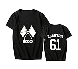 Kpop EXO T-Shirt EXO New Album Obsession Tshirts Sehun Chanyeol Baekhyu Suho Casual Tee Shirt M Black Chanyeol