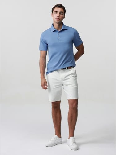 BCI Cotton Blend Pique Polo Shirts for Men Short Sleeve Tops Comfort Split Hem with 3-Color Tape4
