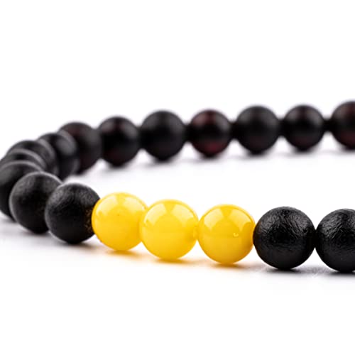 Image of Amber Culture Amber Stretch Bracelet - Handmade 5mm Beads 100% Baltic Natural Baltic Amber Stone - Unisex with Gift Box Multiple Colors