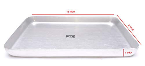Image of Prime Bakers and Moulders Aluminum Baking Tray, Silver (12x8 Inch)