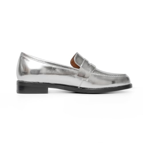 Image of ONEENO Women's Classic Flat Leather Penny Loafer