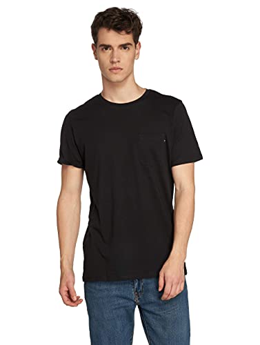 Jack & Jones Jjepocket tee SS O-Neck Noos Camiseta, Negro (Black Detail: Slim Fit), Medium para Hombre