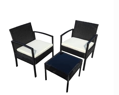 Megashopitalia Set Sedie in Rattan con Tavolino Antracite