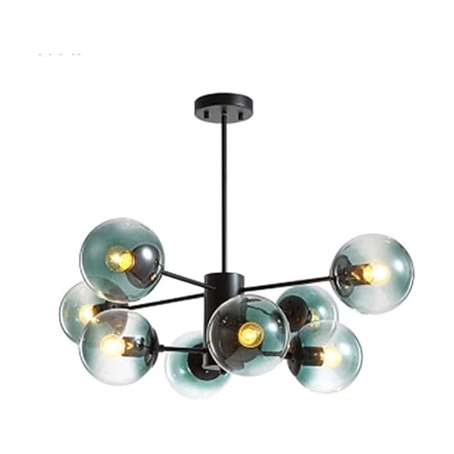 Luminaire métal noir et globe de verre pour éclairer un plafond bas