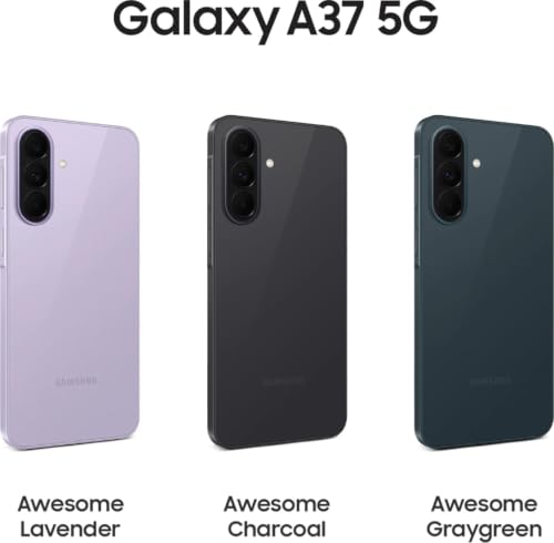 Image of Samsung Galaxy A37 5G (Awesome Charcoal, 8GB RAM, 128GB Storage) | Exynos 1480 Octa-Core Processor | 50MP + 8MP AI Dual Camera | 12MP Front Camera | 6.7-inch FHD+ Super AMOLED 120Hz Display |