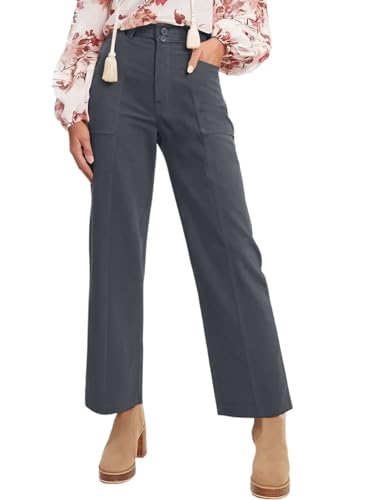 Acelitt Women Casual Dress Pants Straight Leg Business Work Pants Trousers with Pockets, S-XXL