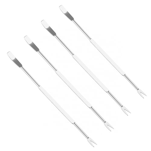 Grills House 4 Pieces Stainless Steel Seafood Forks, Double-ended Lobster, Crabs, Nuts Forks Picks, Seafood Tools Set, Multipurpose, 7-inch, Silver, SF1001-SC