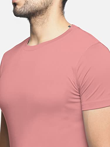 Image of BULLMER Solid Cotton Blended Half Sleeve Round Neck Tshirt for Men