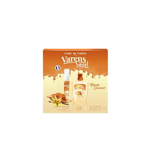 ULRIC DE VARENS - Coffret Parfum Varens Sweet Vanille Caramel - Eau De Parfum Femme 50 ml + Vaporisateur de Sac 20 ml - Gourmand, Caramel, Vanille - Made in...
