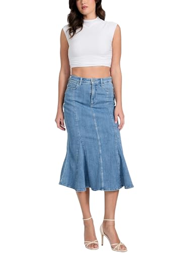 GUESS Women's Lia Denim Midi Skirt2