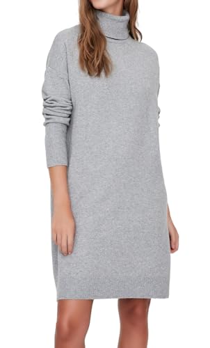 VERO MODA Damen Vmbrilliant Rollneck Dress Ga Noos Kleid, Light Grey...