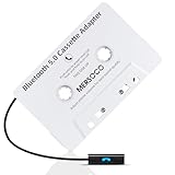 Car Audio Bluetooth 5.0 Cassette Receiver, Cassette Bluetooth Adapter for Car Tape Player, Wireless Cassette Aux Adapter with Hands-Free Calling, Universal Compatibility for Smartphone,Tablet(White)
