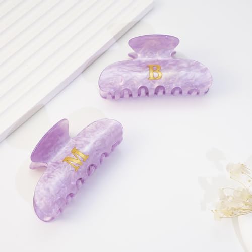 Image of Initial Cute Hair Clips - Purple Letter Elegant Hair Claw Clips, Fashion Glitter Claw Clips Durable Hair Clips, Wedding Gift, Bridesmaid Gifts, Birthday Gifts, Christmas Gift, Letter J