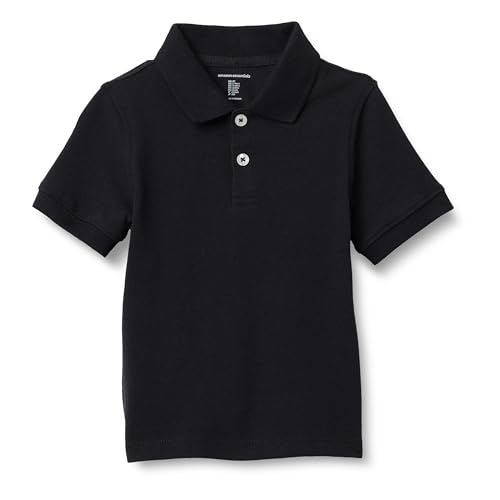 Image of Amazon Essentials Boys and Toddlers' School Uniform Short-Sleeve Pique Polo Shirts, Breathable Cotton, Button Closure