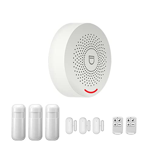 ZKLGS Allarme Casa Senza Fili, Tuya di Allarme Domestico Wireless 433 MHz Sicurezza antifurto Smart Home App Rilevatore di Movimento del sensore della Finestra della Porta(C)