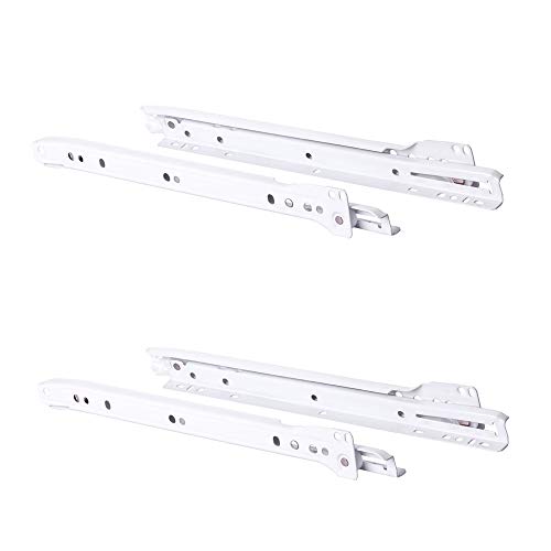 JUVA Rollen-Auszug TEILAUSZUG 300 mm Schubladen-Schienen REAL Rollenauszug für Holz-Schubkästen | Stahl RAL 9003 weiß | Kugelführung Tragkraft 30 kg | 2 Paar - Auszugsschienen für Küchenschränke Cover