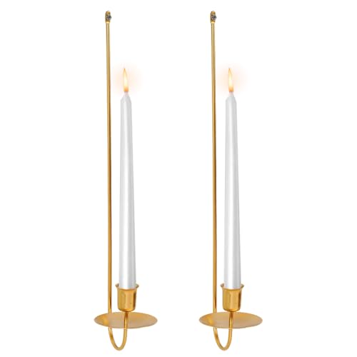 Fireplace Candle Holders, Candle Wall Sconce, Metal Candle Wall Sconce, Stylish Candle Holders with 2 Candle Stick Holders, Perfect Wall Decor for Living Room, Farmhouse Fireplaces, and Weddings