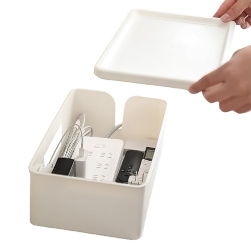 Caja de gestión de cables, organizador de cajas de cables, caja de almacenamiento para corrector, aumenta el estilo, soporte para regletas de suelo, organizador de regletas a prueba de polvo para