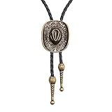 Jeilwiy Bolo Ties Western Cowboy Necktie Men's Bolo Ties Gold Western Cowboy Tie American Bolo Tie Accessories Cowboy Necklace for Women Men
