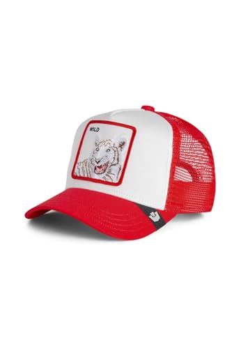 Casquette trucker Goorin Bros Wild Tiger Rush noire ajustable avec patch animal