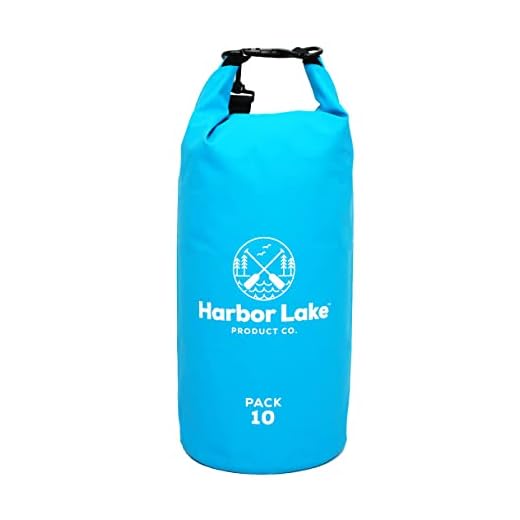 Harbor Lake Waterproof Dry Bags – Roll Top Lightweight Backpack Keeps Gear Dry for Rafting, Boating, Kayaking, Fishing, Hiking, Camping, Outdoors (Blue, 10L)