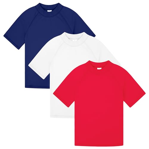 BIG ELEPHANT Playera de Manga Corta para niños con protección UPF 50+, de Secado rápido, Playera de natación para niños