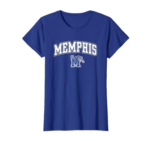 Memphis Tigers Womens Arch Over Blue T-Shirt