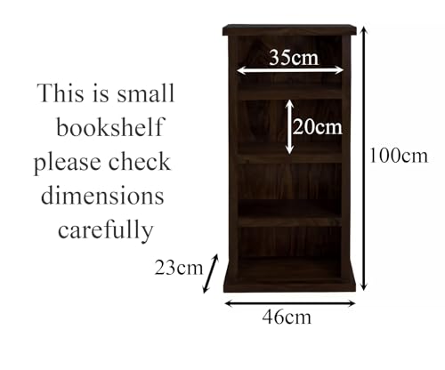 Image of ANGEL FURNITURE Sheesham Wood Bookshelf (Small, Walnut Finish)