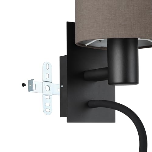 Applique murale avec liseuse orientable et double éclairage E27 salon
