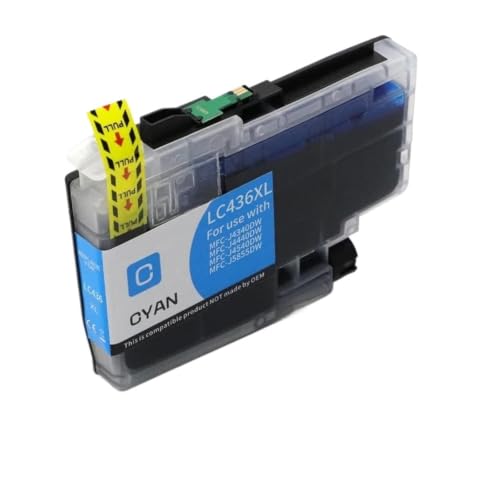 Cartouche d'encre J4340DW 5855DW 6555DW LC436XL-Cyan pour imprimante jet d'encre