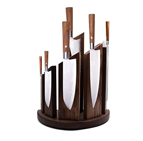 Knife Holder Without Knives Knife Holder Kitchen Strong Magnetic Knife Block Wooden Holds Universal Knife Stand Tool Storage Rack Kitchen Knife Holder (Blue : Walnutwood, Size : 26 * 12.5 * 27.5cm)