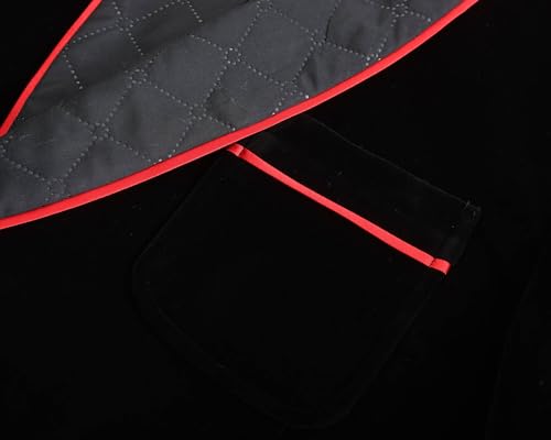 Smoking Jacket for Men Long Velvet Robe with Belt Shawl Lapel Sport Coat3