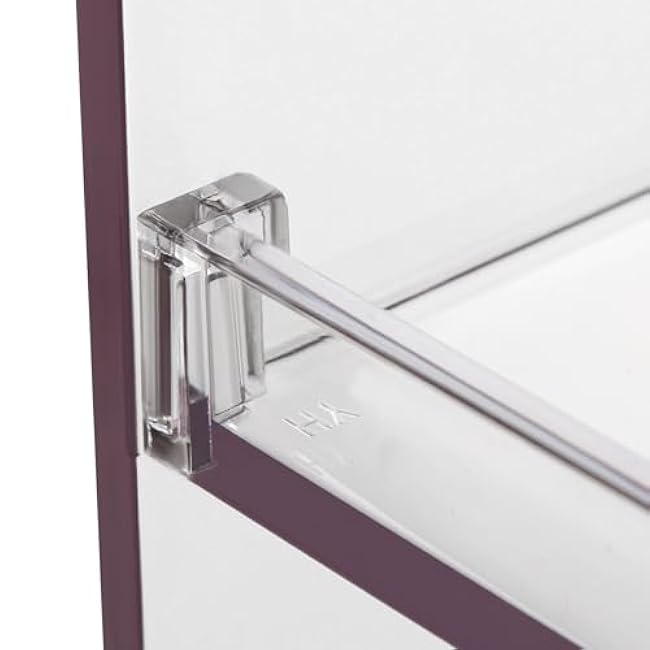 3-Tier Clear PC Rolling Cart with Lockable Wheels - 66 Lbs Capacity, Compact Kitchen & Bar Utility Cart, 28x11.8x28.7 Inches-gTYdBJIX