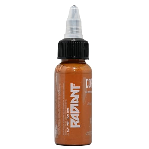Radiant Colors - Tattoo Ink Copper Color Tattooing and Shading Real Human Skin 1oz Bottle