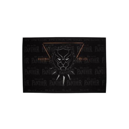 Image of Athom Living Premium Anti Slip Kids Bathmat, Durable Nylon Fabric, Soft & Comfortable, Easy to Clean, Stylish Multicolor Home Decor Mat for Doorway & Kids Room, 37x57 cm, Black Panther Design
