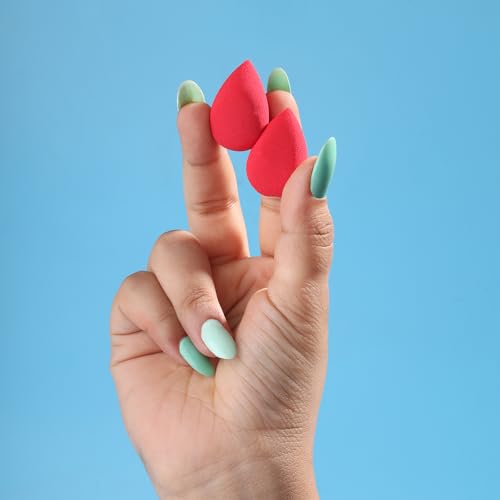 Image of PAC Mini Sponge Set (2 Pc) | Beauty Blender Makeup Sponge (Small) | Soft Blender Sponge for Face Makeup - Liquid Foundation, Creams & Powders | For All Skin Types - Soft, Reusable & washable (Red)