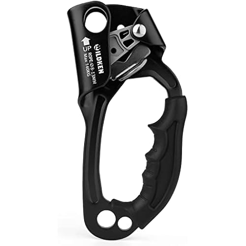 WILDKEN Climbing Hand Ascender Outdoor Mountaineering Tree Arborist Climbing Rappelling Equip Hand Ascender for 8-14MM Rope Left Right Hand Ascender