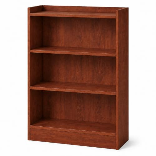 FURLAY Loft 4-Tier Engineered Wood Bookshelf with Closed Back, Fr...