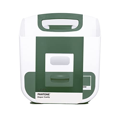 Image of Ubbi Portable Diaper Changing Station Diaper Storage Caddy Organizer, Stores Baby Diapers, Wipes & Baby Accessories, Pantone Green