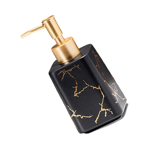 セラミックポンプ式ディスペンサーボトル 大理石デザイン 衛生的なプレストップ ポータブル バスルームの必需品や旅行用 旅行に優しいセラミックディスペンサー
