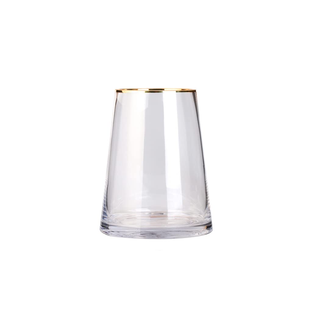 Vase salon verre transparent stable pour grand bouquet de fleurs