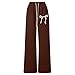 nhApmj Sweatpants for Girls Cute Bowknot Straight Leg Athletic Pants Lightweight Elastic High Waisted Drawstring Jogger Pants Fall Fashion Preppy Track Trousers