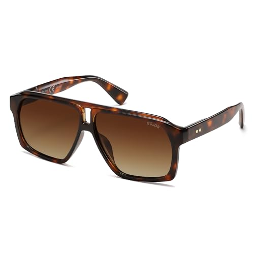 Image of SOJOS Trendy Polarized Aviator Sunglasses for Women Men,Fashion Square Aviators Shades Vintage Style UV400 Protected SJ2699